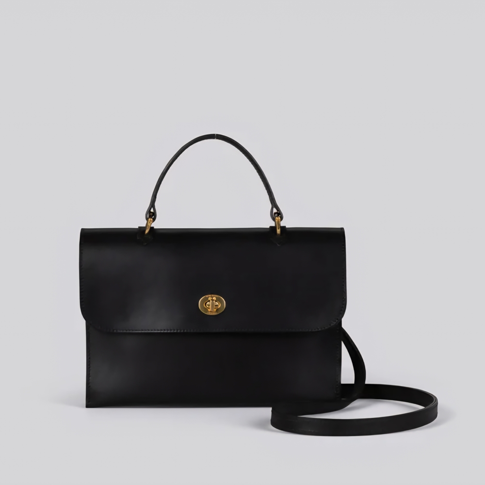 Elegant Black Leather Handbag